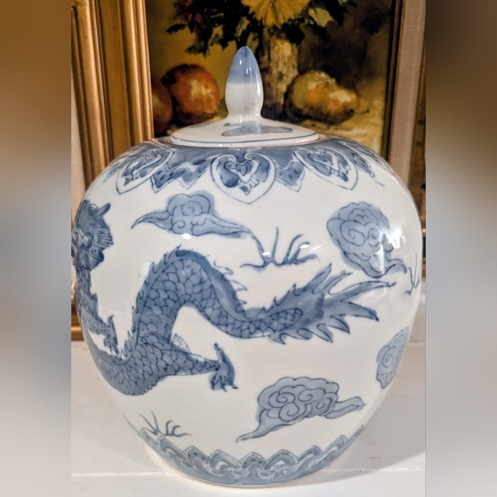 Blue and White Dragon Ginger Jar - Picture 4 of 8